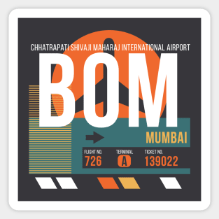 Mumbai (BOM) Airport Code Baggage Tag Sticker